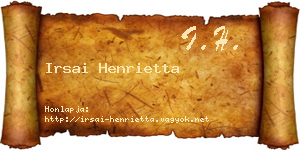 Irsai Henrietta névjegykártya
