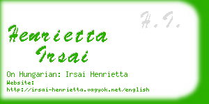 henrietta irsai business card